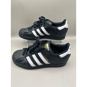 Adidas Superstar Youth Black White Shell Toe Sneakers EF5398 Size 5.5
